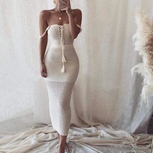 JLUXLABEL Ivory Crochet Fira Set (S)